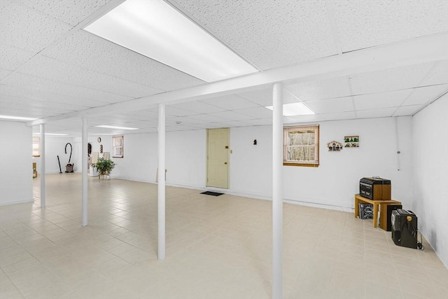 6 Boyd Dr, Newburyport, MA 01950 - basement with a paneled ceiling