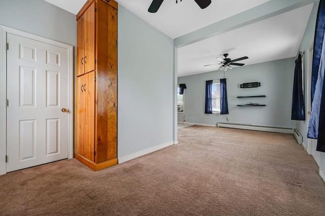 394 Huttleston Ave, Fairhaven, MA 02719 - carpeted empty room featuring ceiling fan and a baseboard radiator