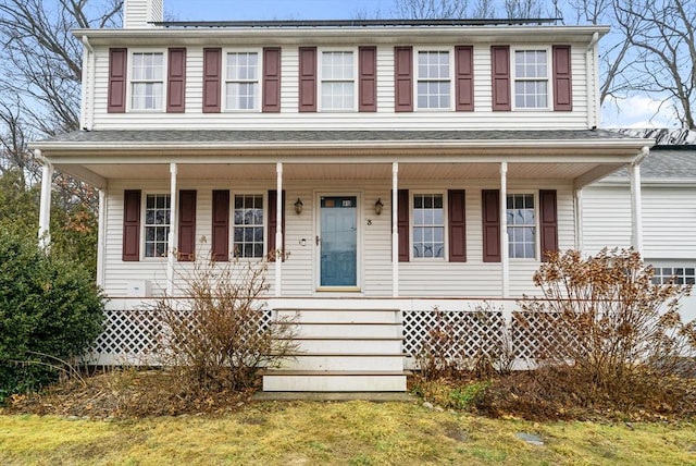 view of front facade featuring a porch