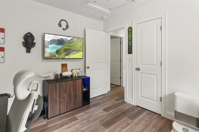 1076 King Phillip Trl, Templeton, MA 01468 - bedroom with wood finished floors and attic access