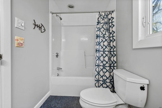 43 Grove Hill Park, Newton, MA 02460 - full bath with toilet, shower / bath combo with shower curtain, and tile patterned flooring