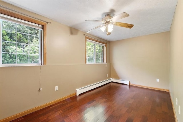 728 River St, Winchendon, MA 01475 - unfurnished room featuring wood finished floors, ceiling fan, baseboard heating, and baseboards