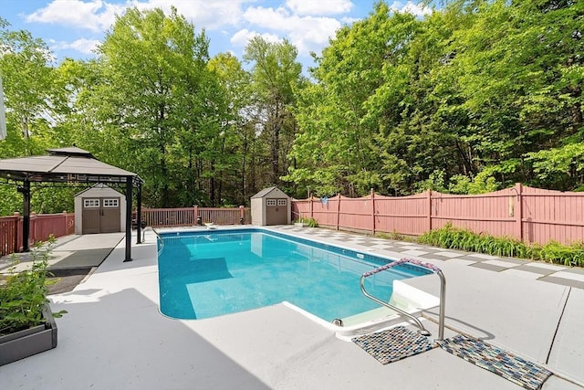 728 River St, Winchendon, MA 01475 - view of pool featuring a fenced backyard, a patio, and a gazebo