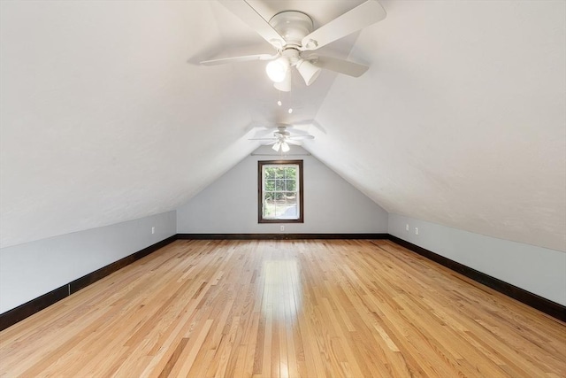 728 River St, Winchendon, MA 01475 - bonus room with lofted ceiling, wood-type flooring, a ceiling fan, and baseboards