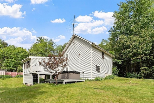 728 River St, Winchendon, MA 01475 - back of house featuring a lawn and a wooden deck