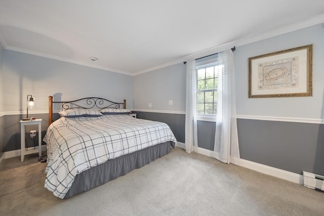 80 E St, Pepperell, MA 01463 - bedroom featuring carpet, a baseboard radiator, and ornamental molding