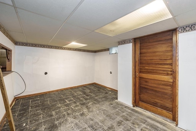 276 Oak St, Springfield, MA 01151 - finished basement featuring baseboards and a drop ceiling