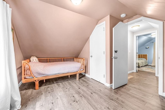 151 Labelle St, West Springfield, MA 01089 - bedroom with light wood-style flooring, vaulted ceiling, and baseboards