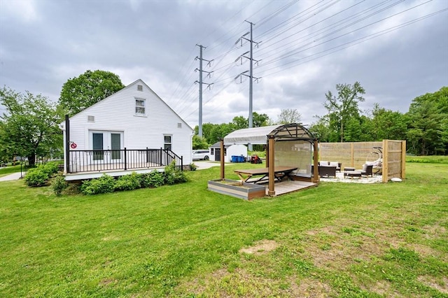 151 Labelle St, West Springfield, MA 01089 - view of yard with french doors, an outdoor hangout area, and a patio