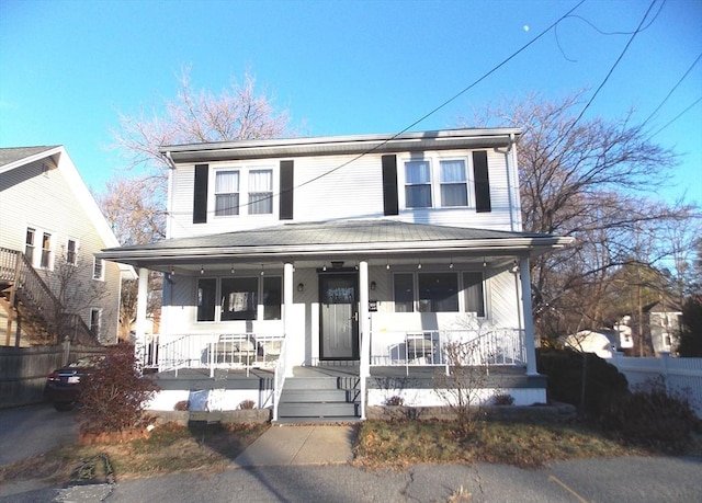 view of front of home with covered porch