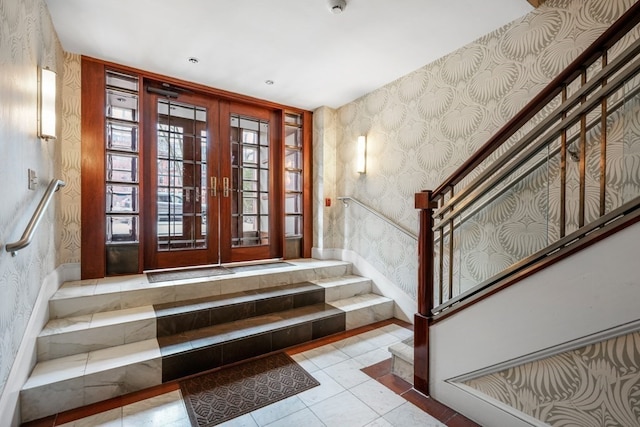 view of tiled entrance foyer