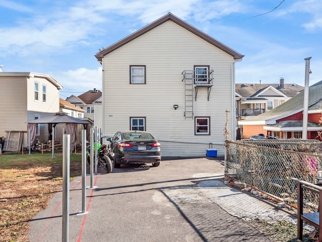 rear view of house with a gazebo