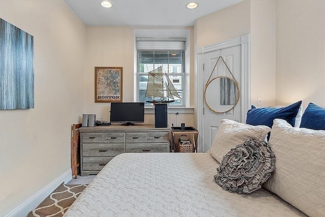 110 O St Unit 1, Boston, MA 02127 - bedroom with recessed lighting and baseboards