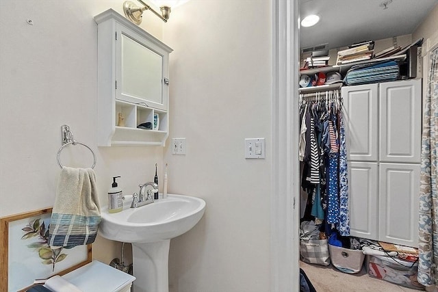 110 O St Unit 1, Boston, MA 02127 - bathroom featuring a spacious closet and a sink