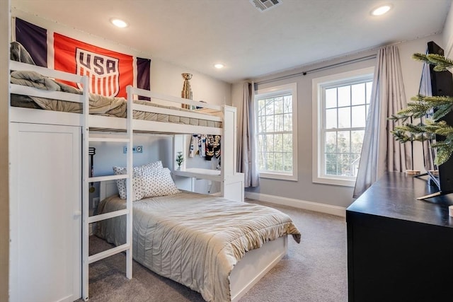 bedroom featuring carpet