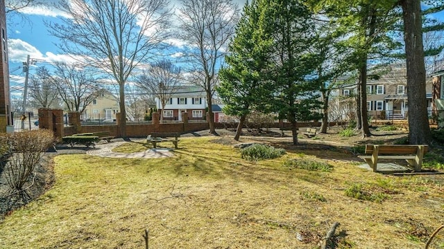 view of yard with fence