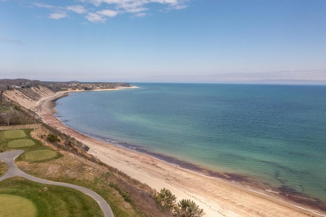 property view of water with a beach view