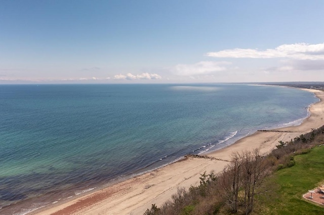 property view of water with a beach view