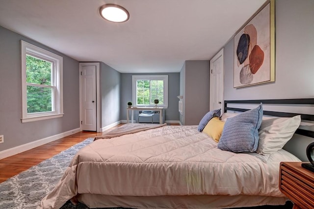 bedroom featuring light hardwood / wood-style flooring