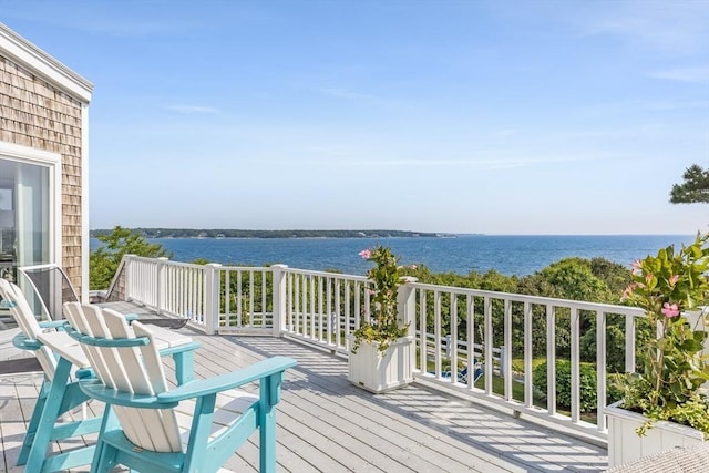 461 Wings Neck Rd, Bourne, MA 02559 - wooden deck featuring a water view