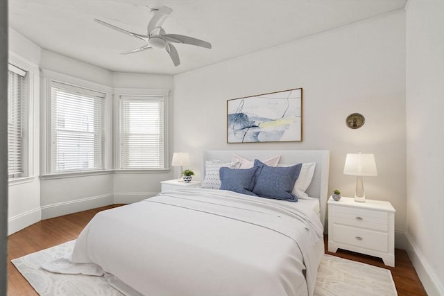 8 Browne St Unit 1, Brookline, MA 02446 - bedroom with ceiling fan, baseboards, and wood finished floors