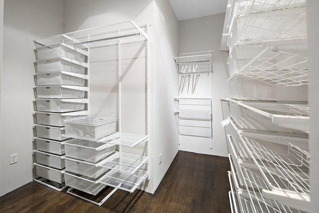 spacious closet with wood finished floors