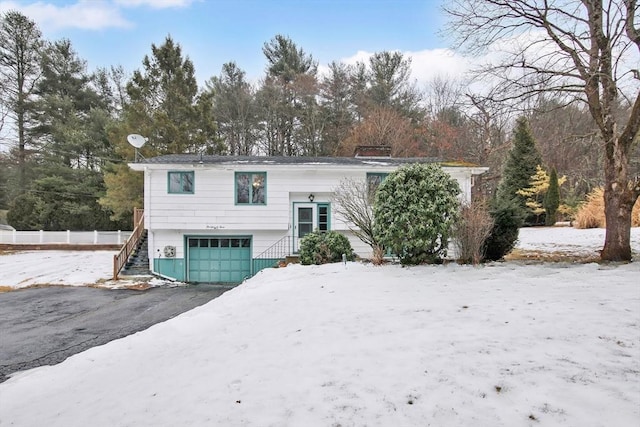 bi-level home with a garage