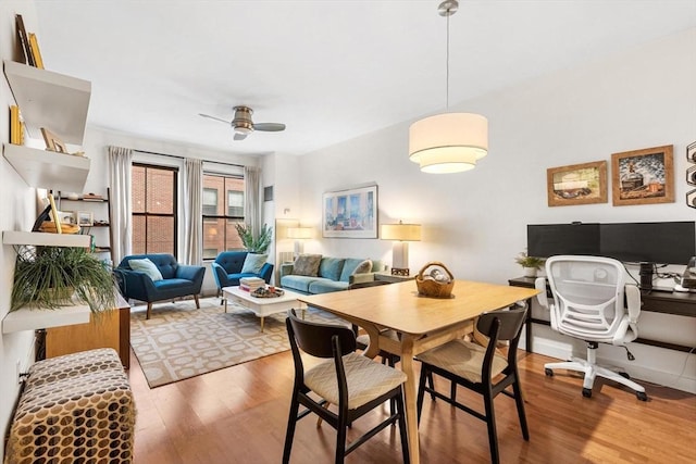 519 Harrison Ave Unit 314, Boston, MA 02118 - dining room featuring wood finished floors, ceiling fan, and an office area