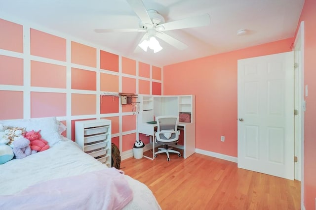 211 Hayden Rowe St, Hopkinton, MA 01748 - bedroom featuring light wood-style floors, an office area, and a ceiling fan