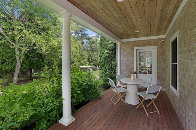 view of wooden deck