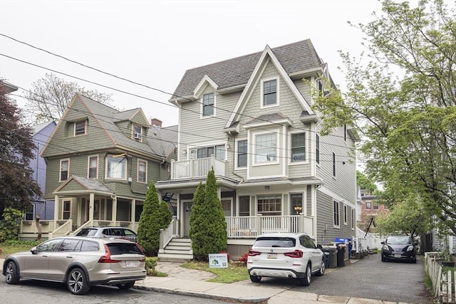 19 Harris St Unit 2, Brookline, MA 02446 - victorian house featuring covered porch