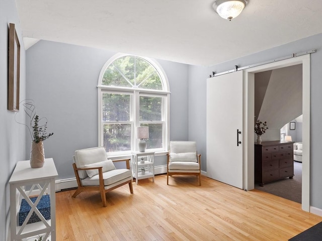 200 Newtown Rd, Acton, MA 01720 - living area featuring wood finished floors and a barn door