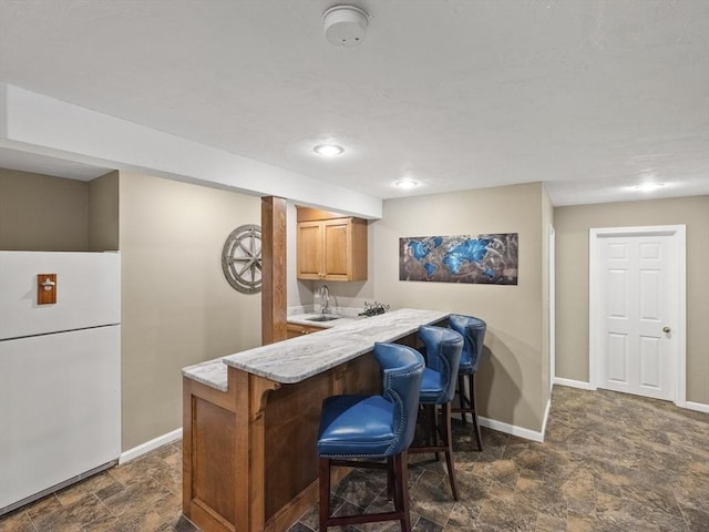200 Newtown Rd, Acton, MA 01720 - indoor bar featuring freestanding refrigerator and stone finish floors