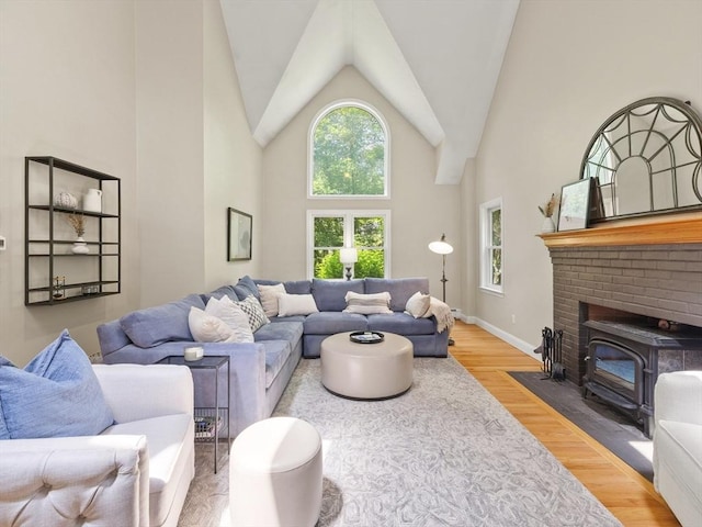 200 Newtown Rd, Acton, MA 01720 - living room featuring wood finished floors and high vaulted ceiling