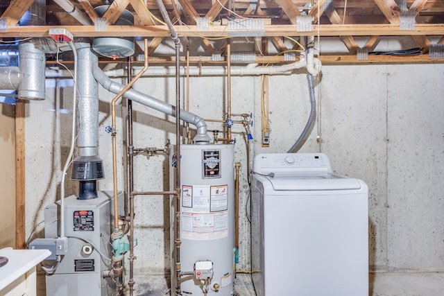 utility room featuring washer / clothes dryer and water heater