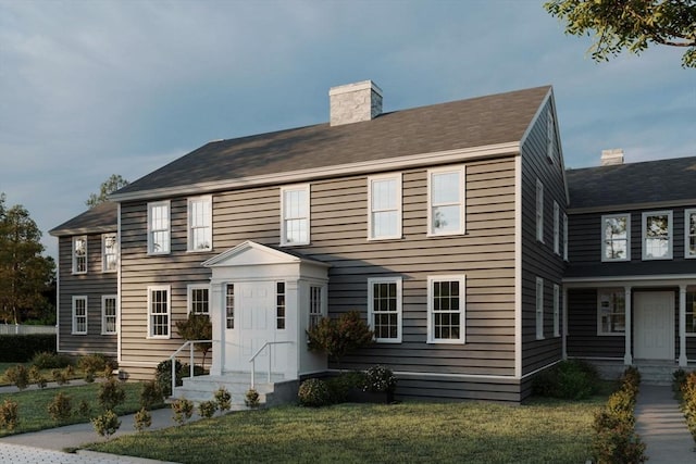 colonial home with a front yard