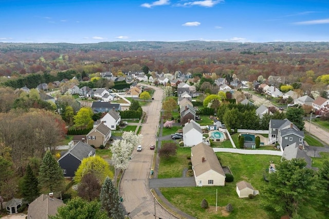 aerial view with a residential view