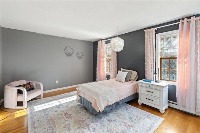 bedroom featuring light hardwood / wood-style flooring