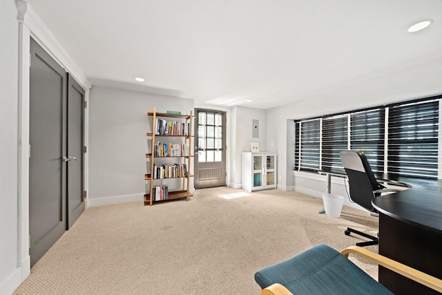 141 Cornell St, Newton, MA 02462 - carpeted office with baseboards and recessed lighting