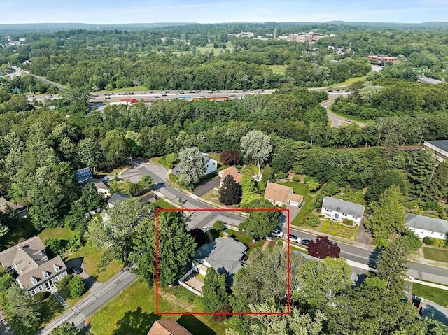 141 Cornell St, Newton, MA 02462 - aerial view of property's location with property parcel outlined