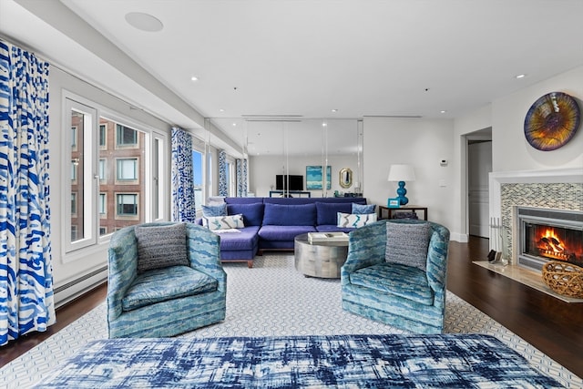 living room featuring hardwood / wood-style flooring