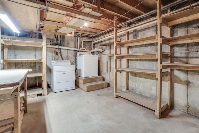 basement with separate washer and dryer