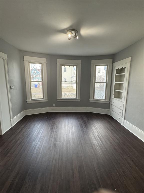 empty room featuring dark hardwood / wood-style floors