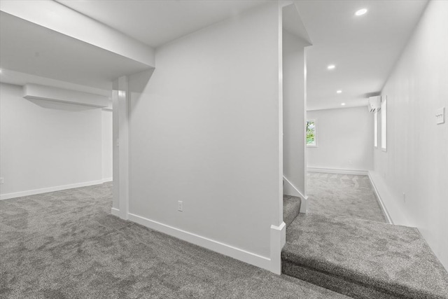 17 Upland Rd, Lynn, MA 01902 - basement with carpet flooring, recessed lighting, and stairway