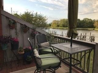 balcony with a water view