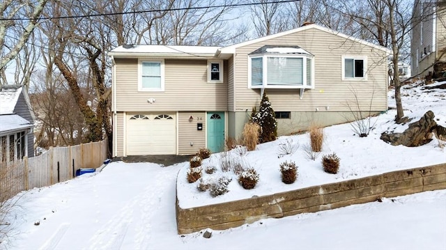 view of front of house with a garage