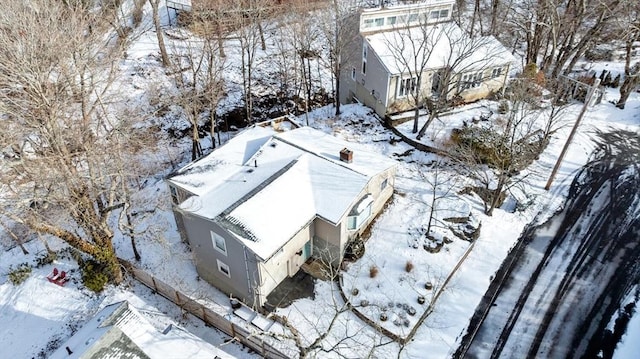 view of snowy aerial view