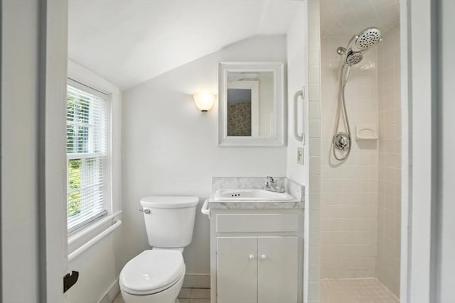 14 Wadsworth Ln, Duxbury, MA 02332 - bathroom with lofted ceiling, a stall shower, and vanity