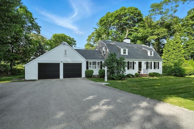 14 Wadsworth Ln, Duxbury, MA 02332 - dutch colonial with a gambrel roof, a shingled roof, a garage, a front yard, and a chimney