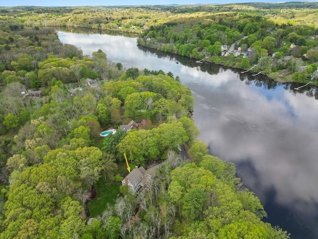 151 River Rd, West Newbury, MA 01985 - drone / aerial view of a heavily wooded area and a large body of water